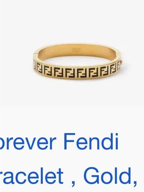 Fendi Gold-tone FF Motif Bangle